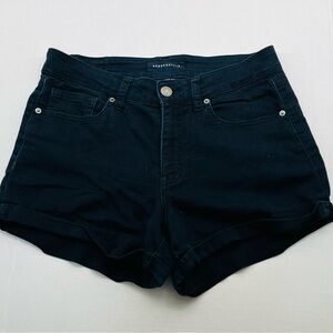 Aéropostale High Rise Midi Dark Blue Denim Women's Shorts Size 8
